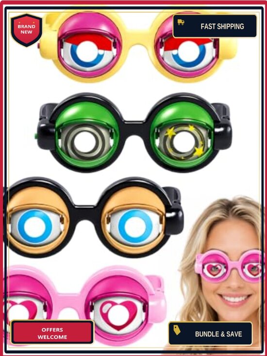 Accessories - Googly Eye Glasses 4 Pcs Funny Photobooth Props Costume Party